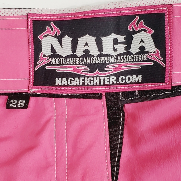 Naga Fighter MMA Training Shorts Sz 28 Pink Black - Picture 5 of 16